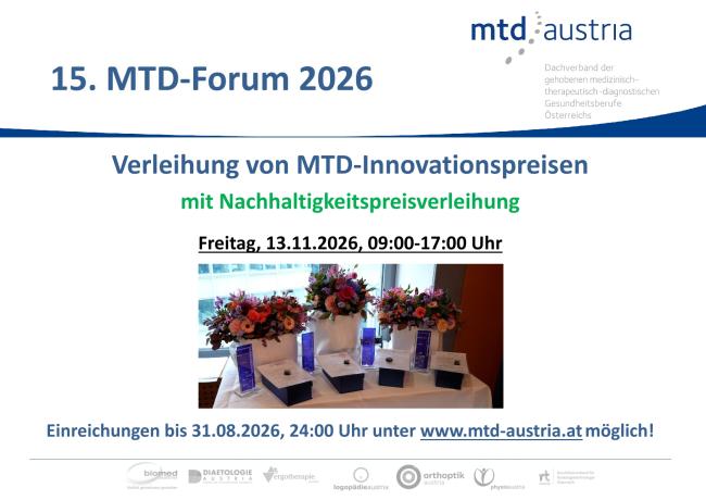 MTD-Innovations- und Nachhaltigkeitspreis 2026
